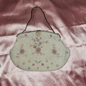 Vintage, rare Michel Swiss Micro Beaded Bag with Embroidery.